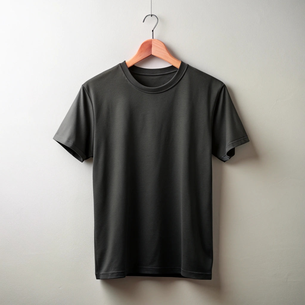 Black Round Neck T-Shirt for Men