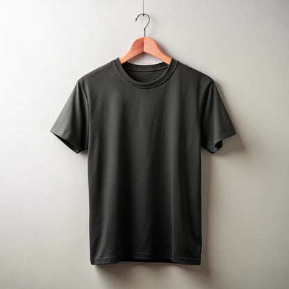 Black Round Neck T-Shirt for Men